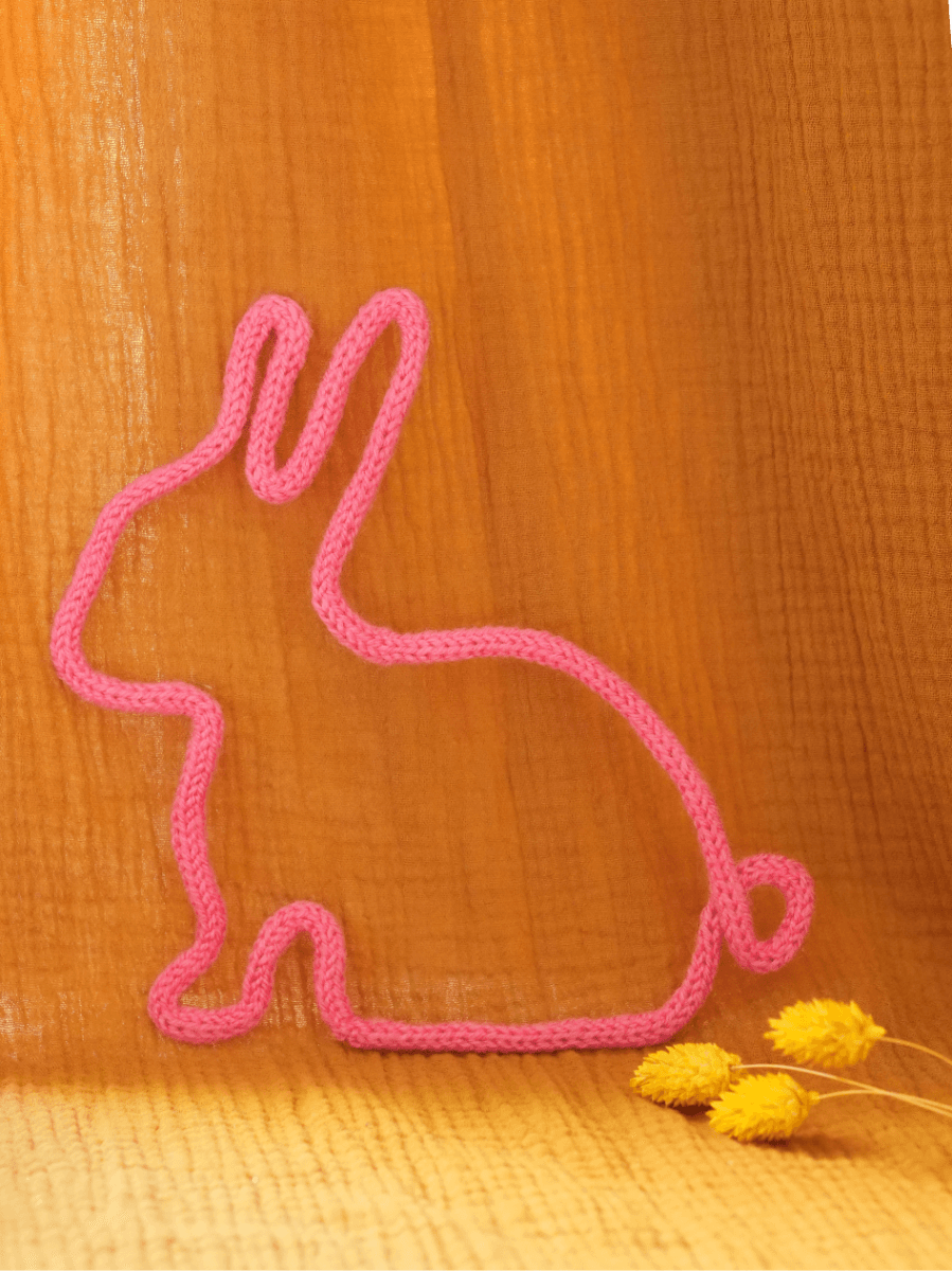 Grand lapin en tricotin 