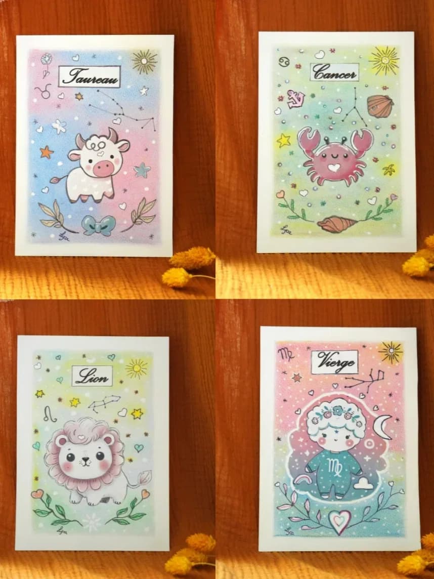 Signes astrologiques illustrés — visuel 1